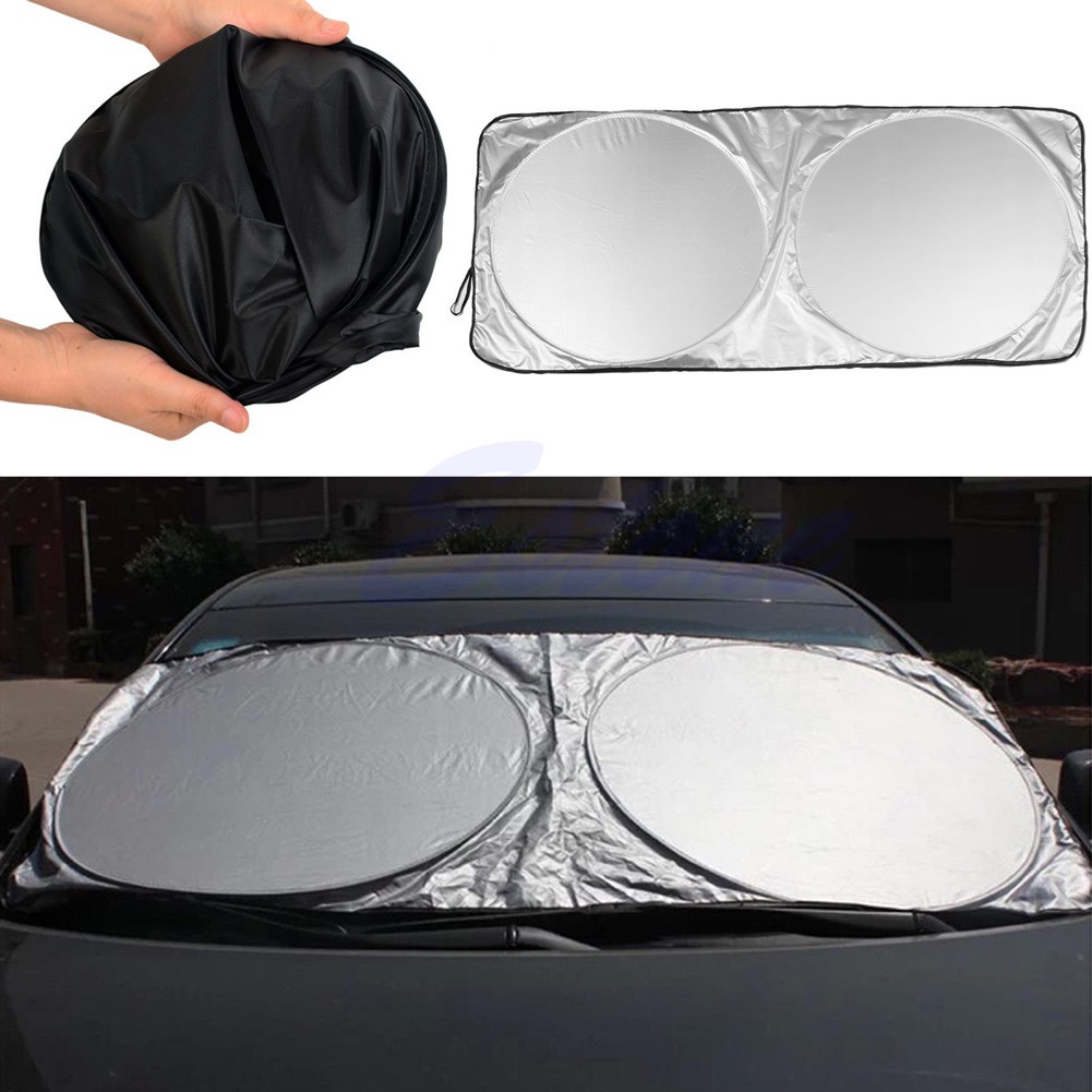 SELღJumbo Folding Front Rear Car Window Sun Shade Auto Visor Windshield Cover Block