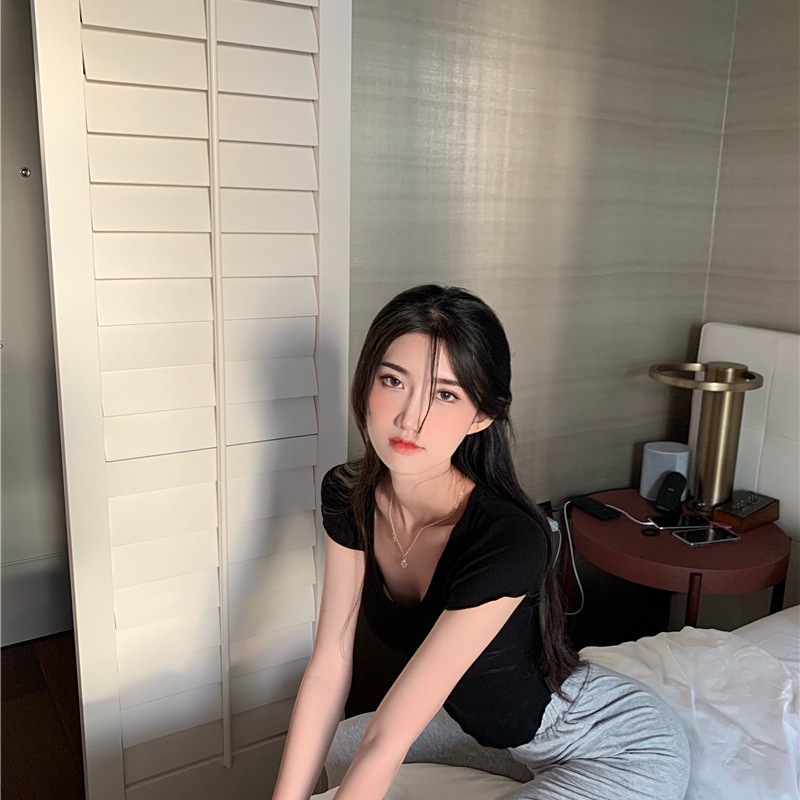 Áo Thun Ngắn Tay Co Giãn Thời Trang Mùa Hè Dành Cho Nữ