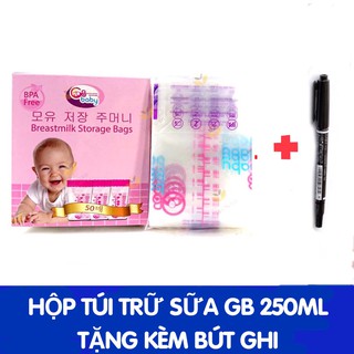 Túi trữ sữa GB Baby (Hộp 50c) - Tặng kèm bút ghi không phai