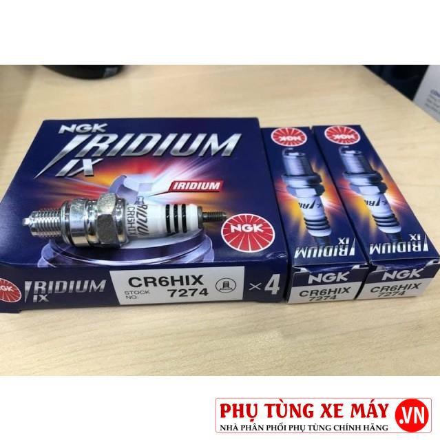 Bugi NGK Iridium CR6HIX chân ngắn dành cho Wave, Dream, Axelo...