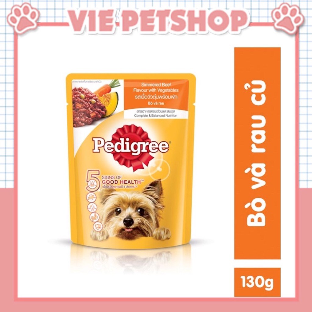 [TIẾT KIỆM] COMBO 12 Gói Pate cho Cún Cưng PEDIGREE Mix Đủ Vị Gói 130Gr | Vie PETSHOP