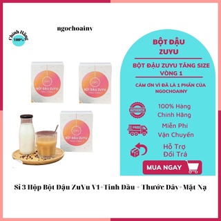 [Mua 3 Tặng 5 ] Sỉ 3 Hộp Bột Đậu ZuYu Tăng Vòng 1 + Tinh Dầu MaSa V1 +Thước Dây