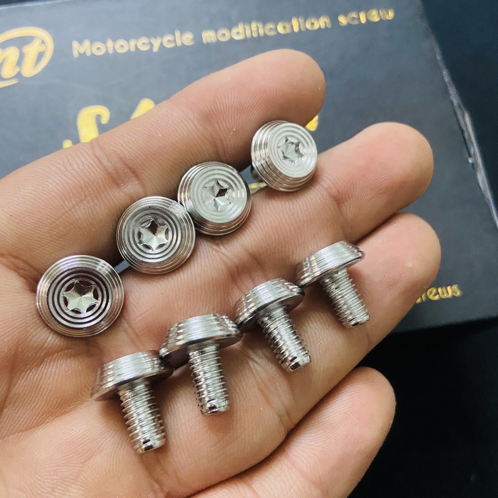 Bộ sưu tập các loại ốc kiểu xe máy mẫu Thái đầu dù trang trí xe máy, ốc 6ly1, 6ly2, 6ly4, 8ly10
