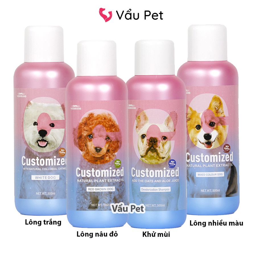 Sữa tắm cho chó Customized 500ml poodle, lông trắng, nhiều màu - Sữa tắm chó hương nước hoa Vẩu Pet Shop