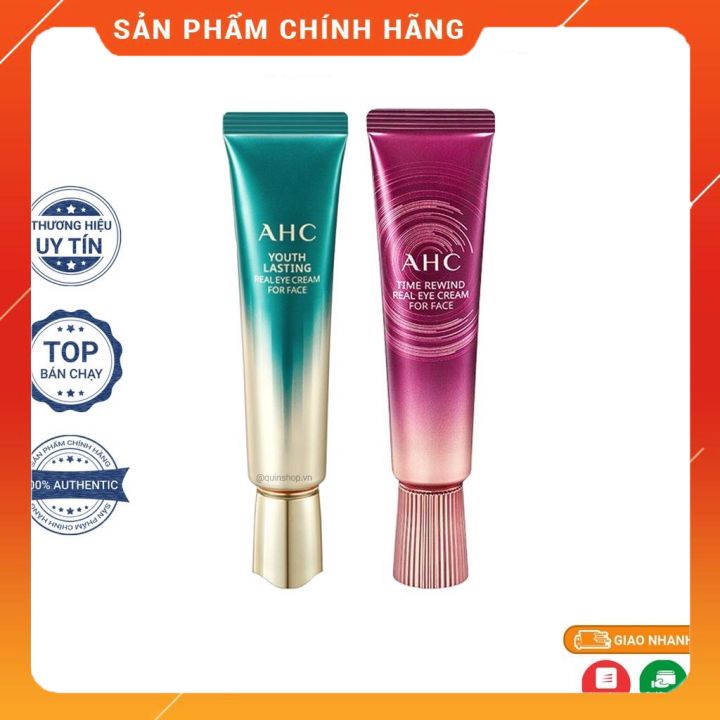 Kem dưỡng mắt AHC Time Rewind Real Eye Cream For Face loại bỏ quầng thâm (Chính Hãng)