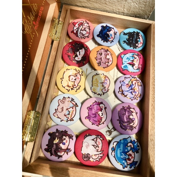 Huy hiệu lấp lánh mini Vtubers Luxiem, Noctyx, Iluna, Shoto, Bao
