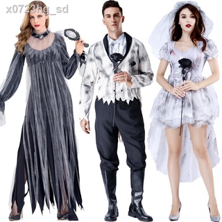 ℡Halloween trang phục người lớn nữ ma cà rồng chú rể nữ tu cos trang phục kinh dị phù thủy thây ma quần áo cô dâu