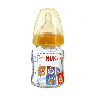 Bình sữa nuk cổ rộng thủy tinh núm silicon 120ml 747052
