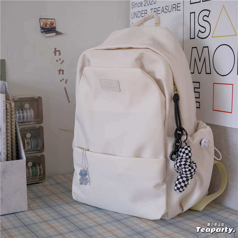 Balo đi học nữ trơn basic màu pastel dễ thương thời trang ulzzang hàn quốc B388