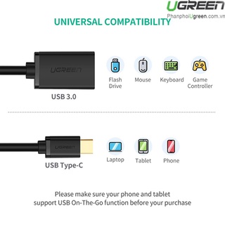 Cáp OTG USB Type C sang USB 3.0 Ugreen 30701 cao cấp
