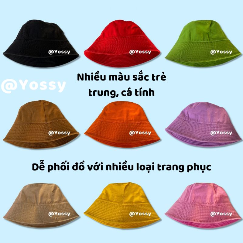Mũ Bucket Trơn Nam Nữ Vành Cụp ❤ Nón BUCKET tai bèo unisex phong cách Hàn Quốc cao cấp - Yossy Studio