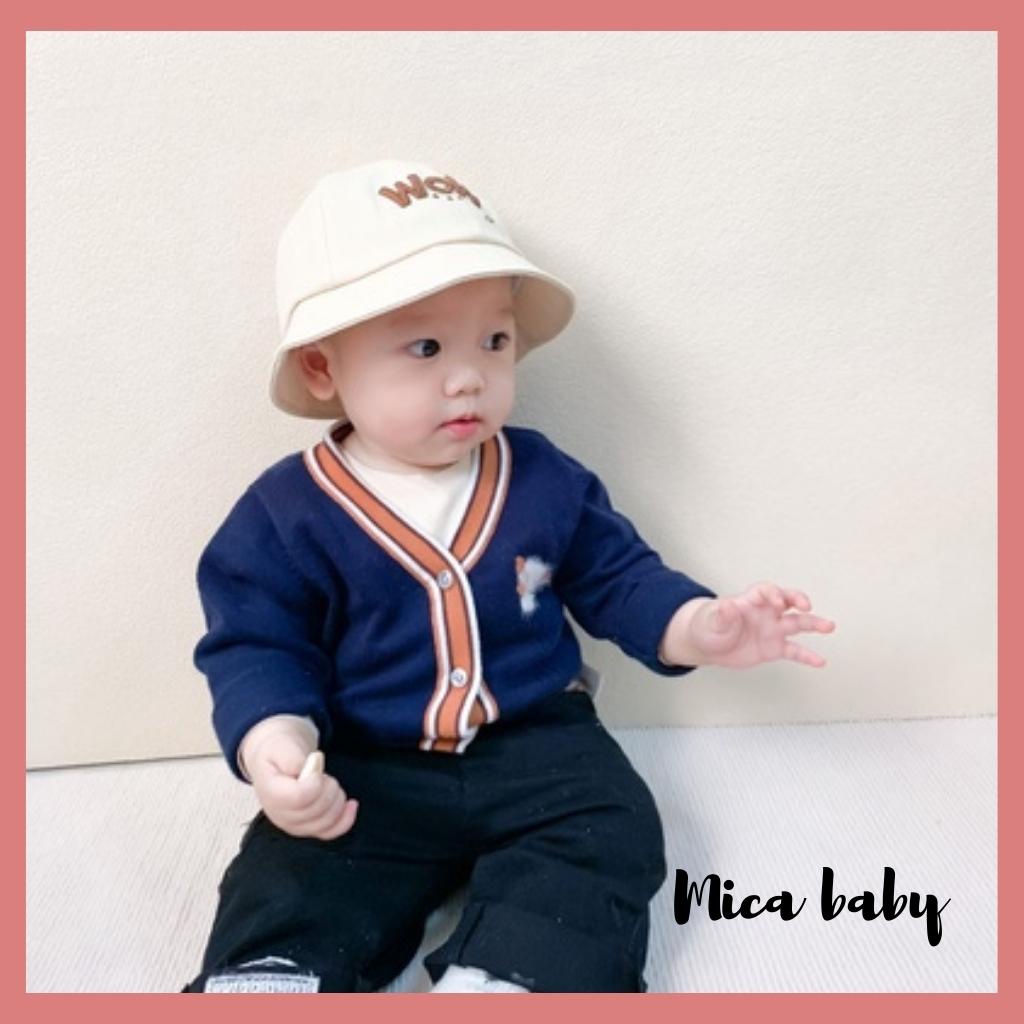 Mũ bucket tai bèo họa tiết chữ dễ thương cho bé MH134 Mica Baby