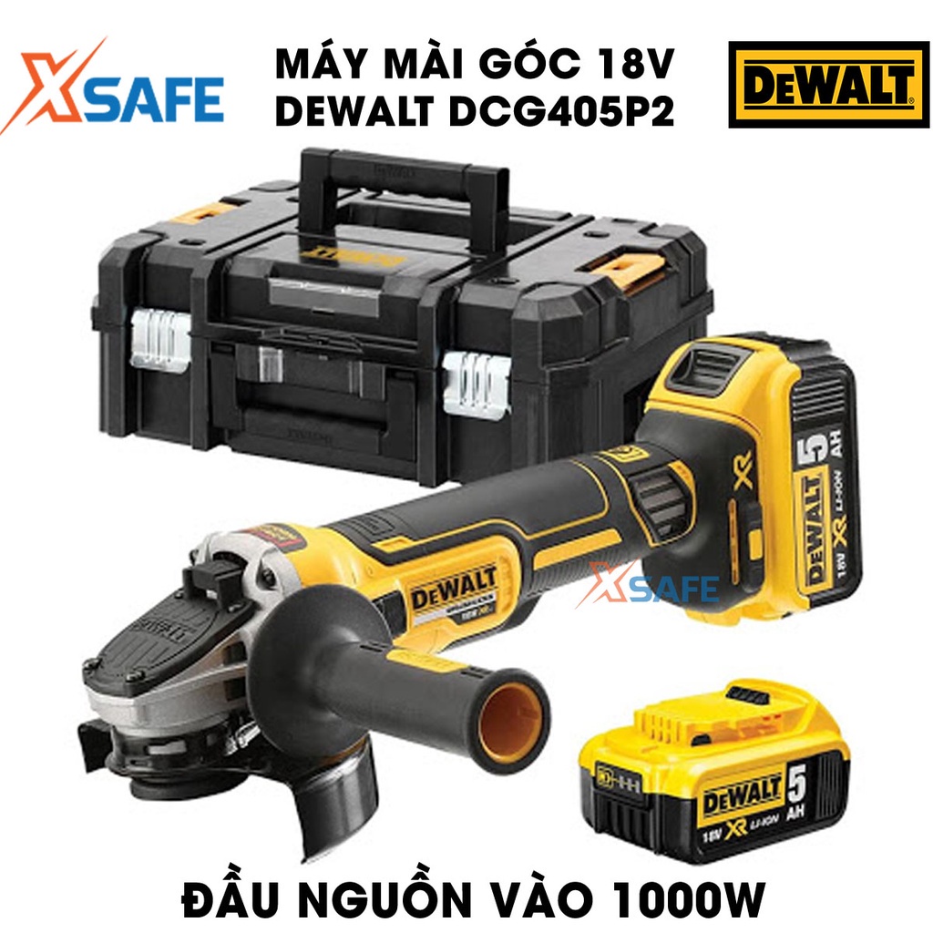 Máy mài góc 18V Max DEWALT DCG405N-KR Máy mài cầm tay DeWalt, trang bị đèn LED làm việc, động cơ không chổi than