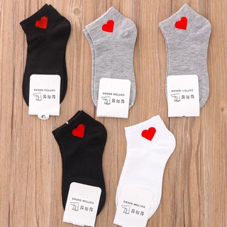 Combo 10 đôi tất tim chất liệu cotton thoáng mát đủ màu