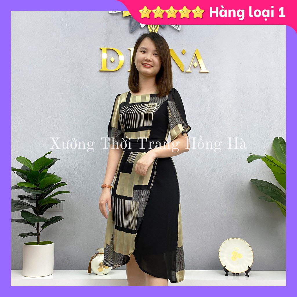 ✅ Ảnh Thật 100% Mặc Là Mê ✅ 🌺Đầm đuôi cá tằm sọc họa tiết, Váy xòe đuôi cá nhẹ nhàng, sang chảnh 🌺