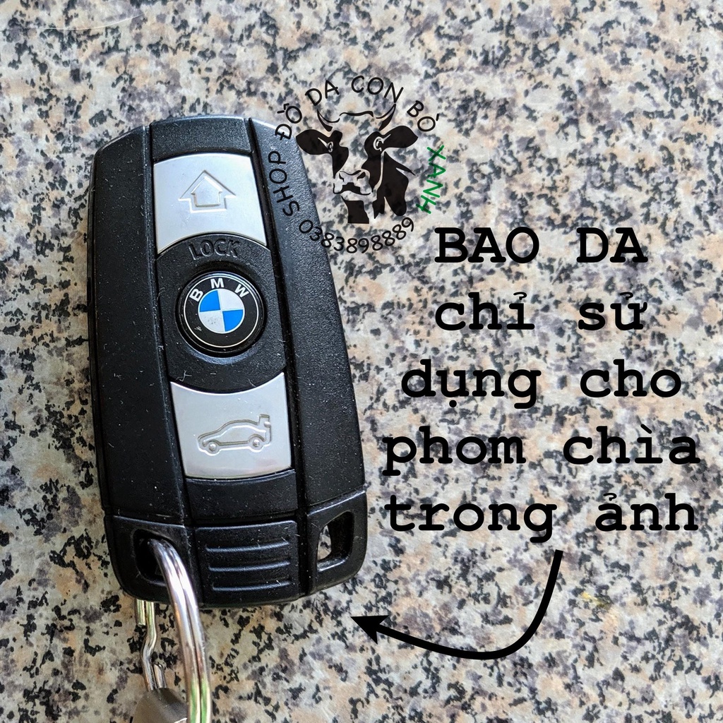 Bao da chìa khóa BMW series 3 5 handmade da thật 001