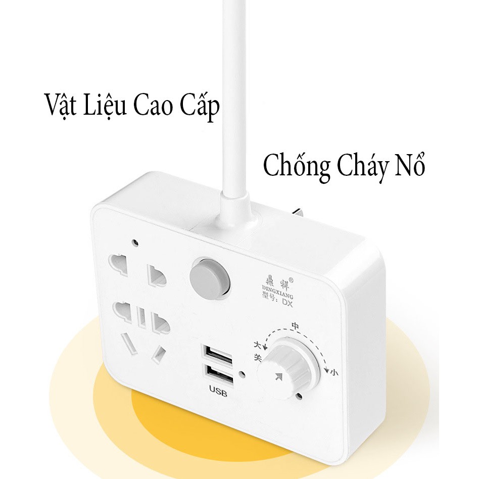 Ổ cắm điện đa năng 3 trong 1 kiêm đèn ngủ và kiêm cổng USB tiện lợi