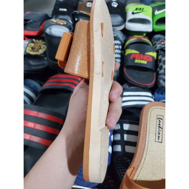 [Free ship] dép nữ quai ngang gắn nơ