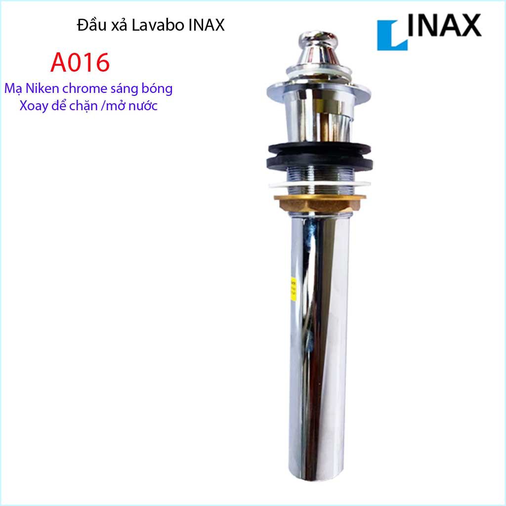 Xả lavabo, xả chậu rửa mặt, Ống xả chậu có chặn nước xoay Inax chính hãng A016V