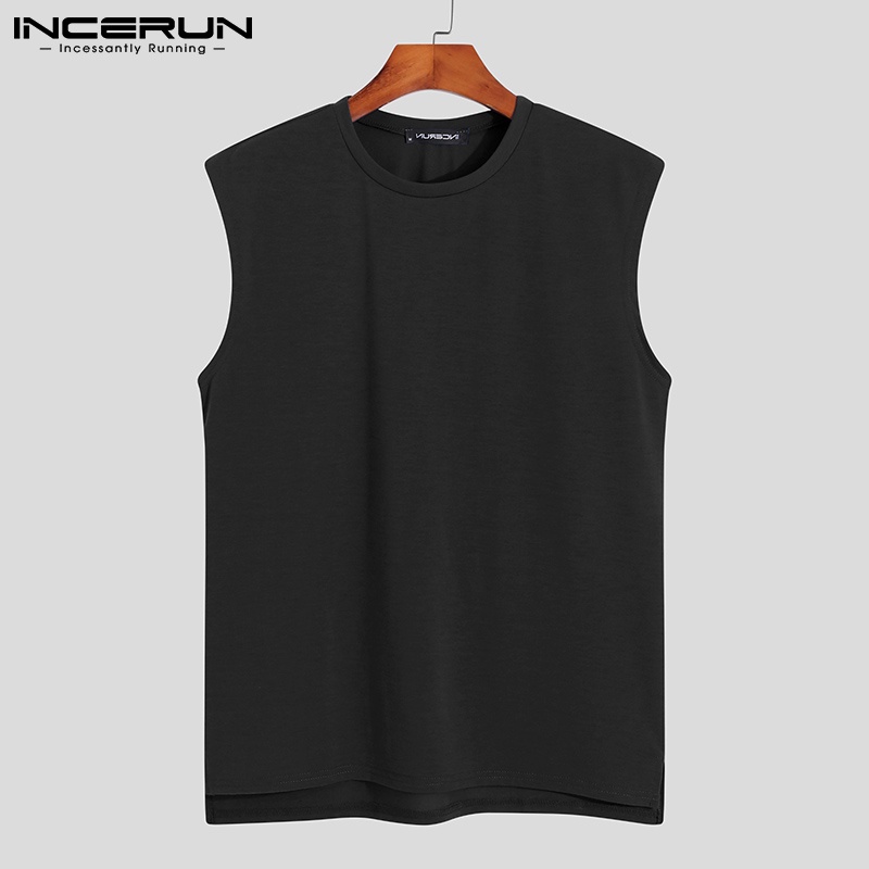 Áo thun 3 lỗ INCERUN màu trơn thoải mái 4 màu lựa chọn cho nam