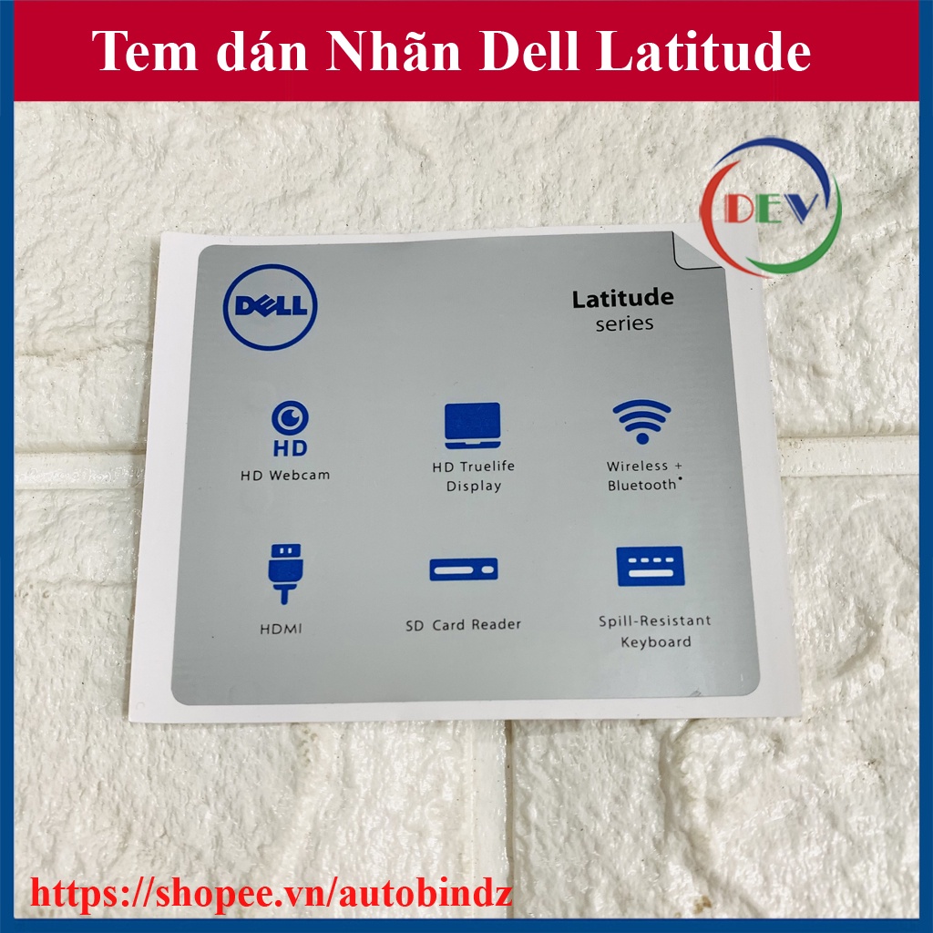 Nhãn Dán Dell Latitude- Trang Trí Laptop Dell màu trắng