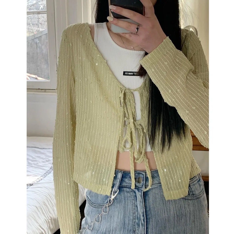Áo Kiểu Cổ Chữ V Thiết Kế Mỏng Phong Cách Hàn Quốc Thời Trang Mùa Xuân 2022 Mới