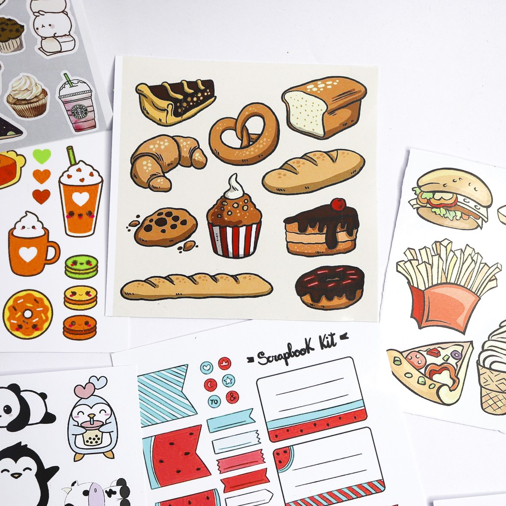 Sticker pilu 5 TỜ Nhãn dán dễ thương 5 tấm