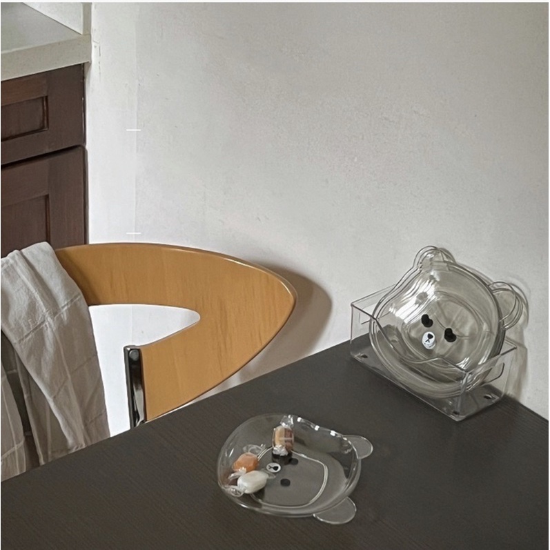 Đĩa hình Gấu kèm khay đựng thức ăn đa năng chống rơi dùng cho nhà bếp