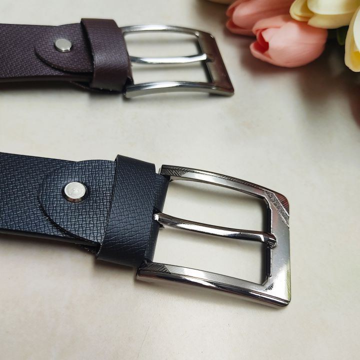 Thắt lưng nam khóa kim, dây nịt nam đục lỗ sẵn da PU chắc chắn, bền đẹp