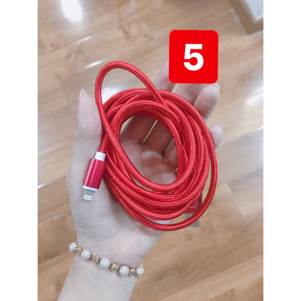 Cáp sạc dây dù 3m dành cho Iphone/ Samsung Micro USB/ Type C