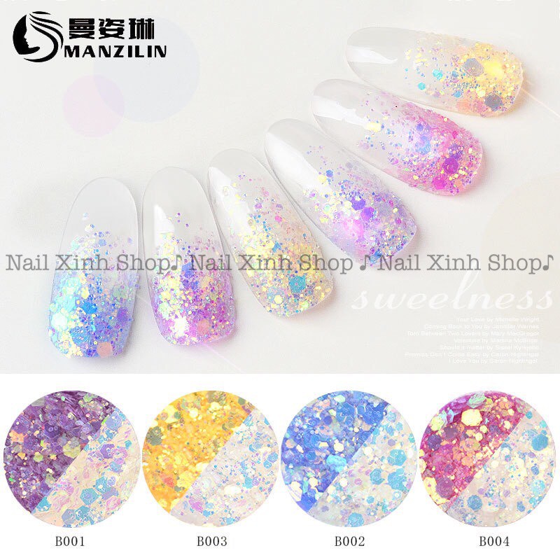 Kim tuyến nail 2 màu ( hiệu ứng xuất hiện sau khi hơ đèn led )trang trí móng nail nghệ thuật Nhật Bản- Nail Xinh Shop