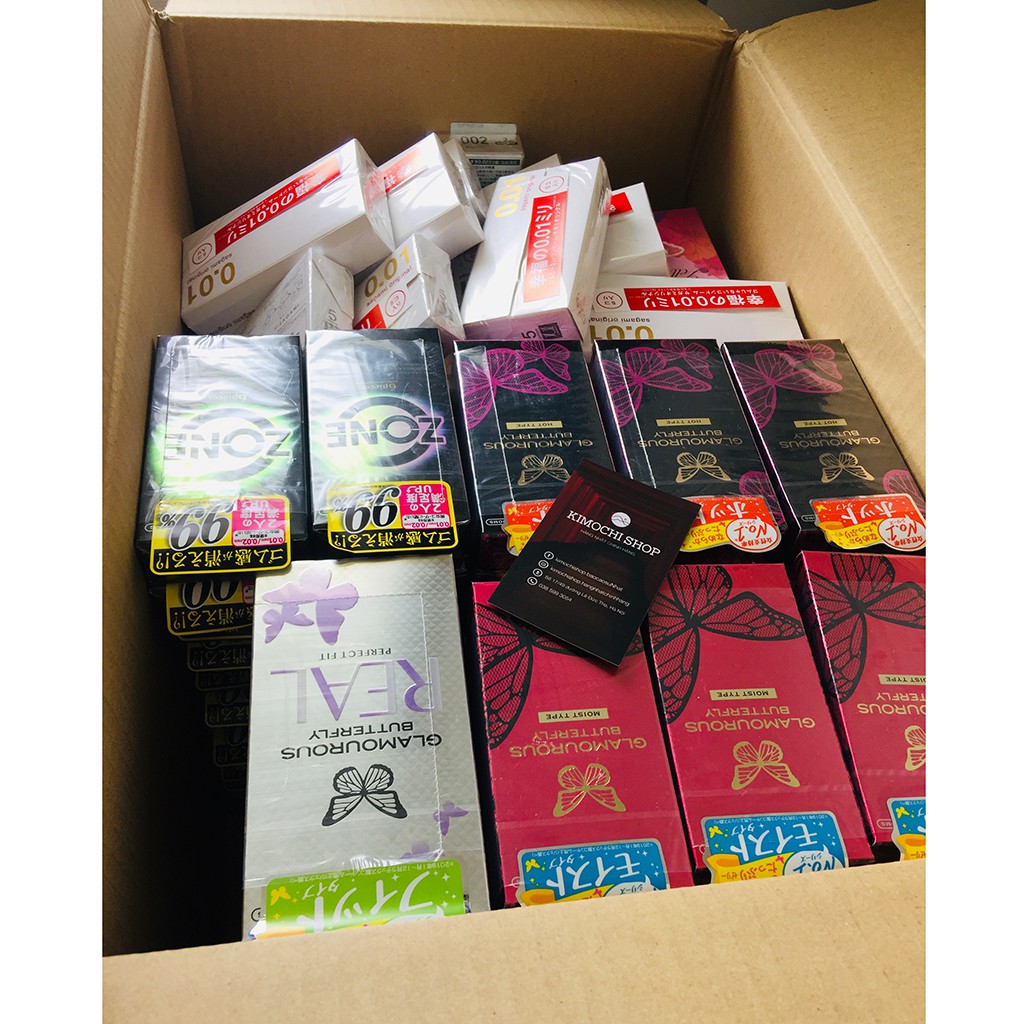 Bao cao su JEX Glamourous Butterfly JEX Hot Type gel bôi trơn nóng (Hộp 12c)