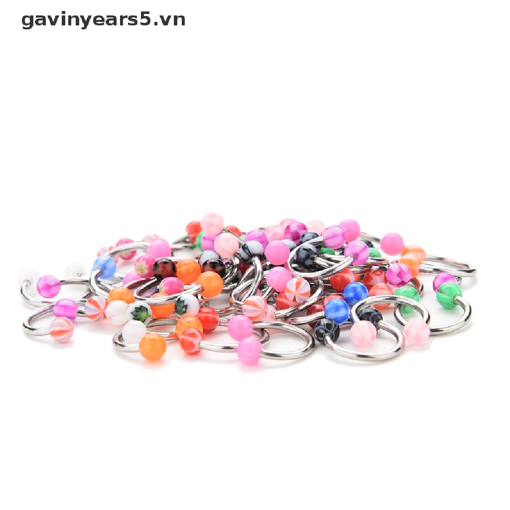 [Hàng mới về] Bộ 10 cái vòng bi xỏ khuyên cơ thể nhiều màu