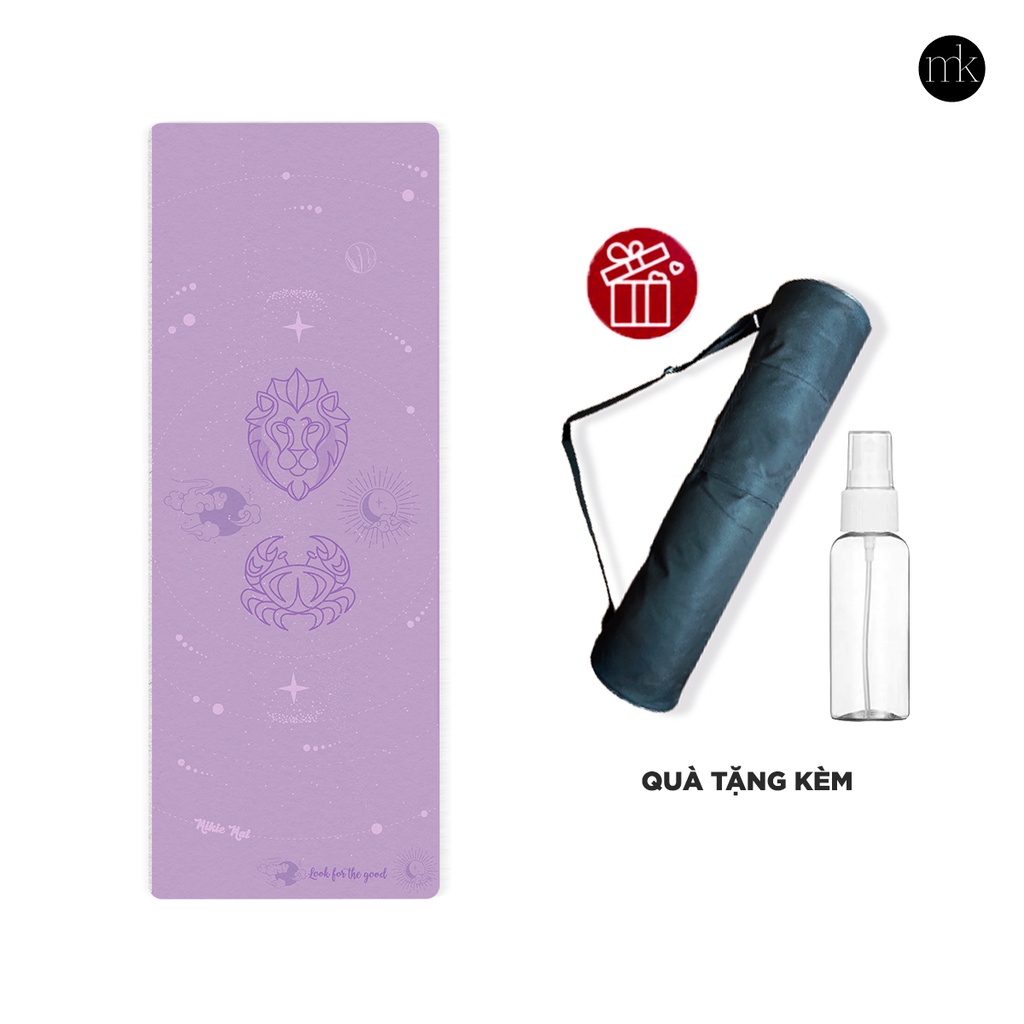 Thảm yoga Mikie Mat Microfiber in hình, thấm hút mồ hôi KB19