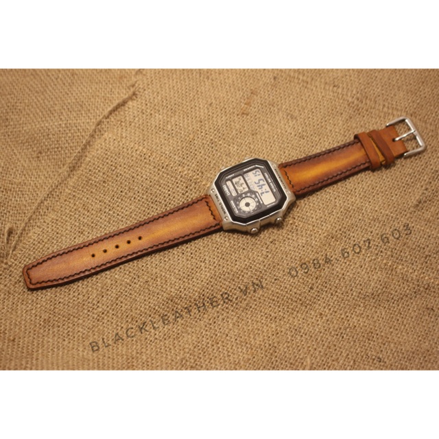 Dây da bò cho Casio AE1200/s18mm/seiko5-s37
