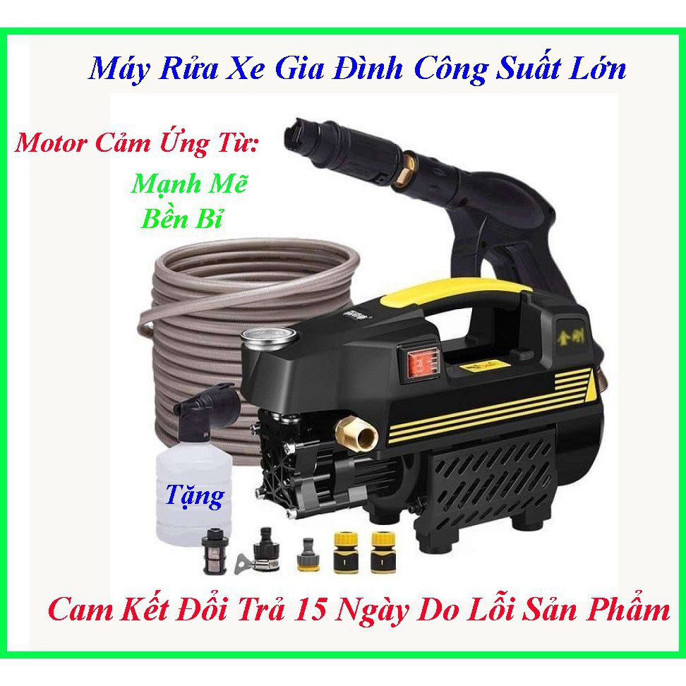 Máy xịt rửa mini - máy rửa xe - 1800W - motor từ- tự hút nước