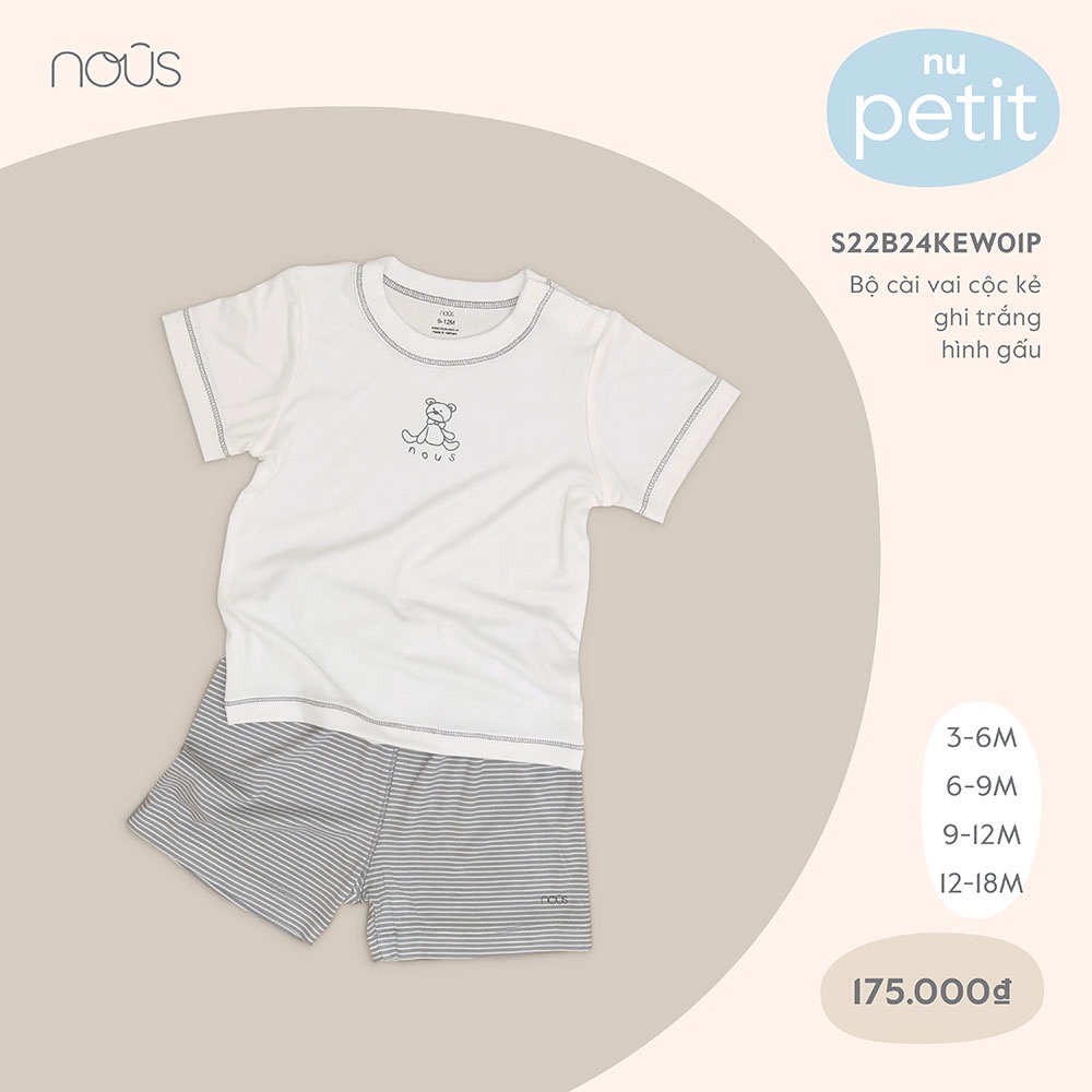Bộ Quần Áo Cộc Nous Hình Hồng Dâu Tây Cho Bé Trai Bé Gái  - Chất Liệu Nu Petit (Size từ 3-9 Tháng)