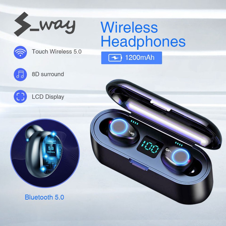 Tai Nghe Bluetooth True Wireless Amoi F9 Pro,Kiêm Sạc Dự Phòng Đồng Hồ Hiện Thị % Pin - ĐIỆN TỬ TP