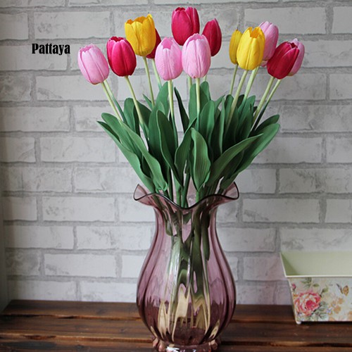 Bó Hoa Tulip Nhân Tạo Bằng Lụa Latex Trang Trí Nhà Cửa / Tiệc Cưới