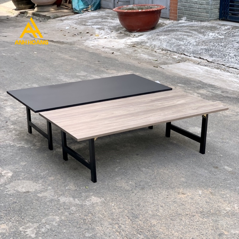 Bàn làm việc máy tính, ngồi bệt chân gấp, mặt gỗ MDF, chân sắt cứng cáp chịu lực tốt 70kg