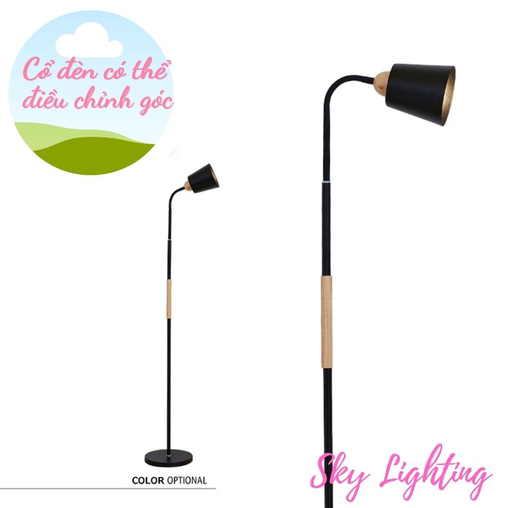 Đèn cây đứng trang trí phòng khách phong cách Bắc Âu Tặng kèm bóng LED 9w đèn led đọc sách sofa