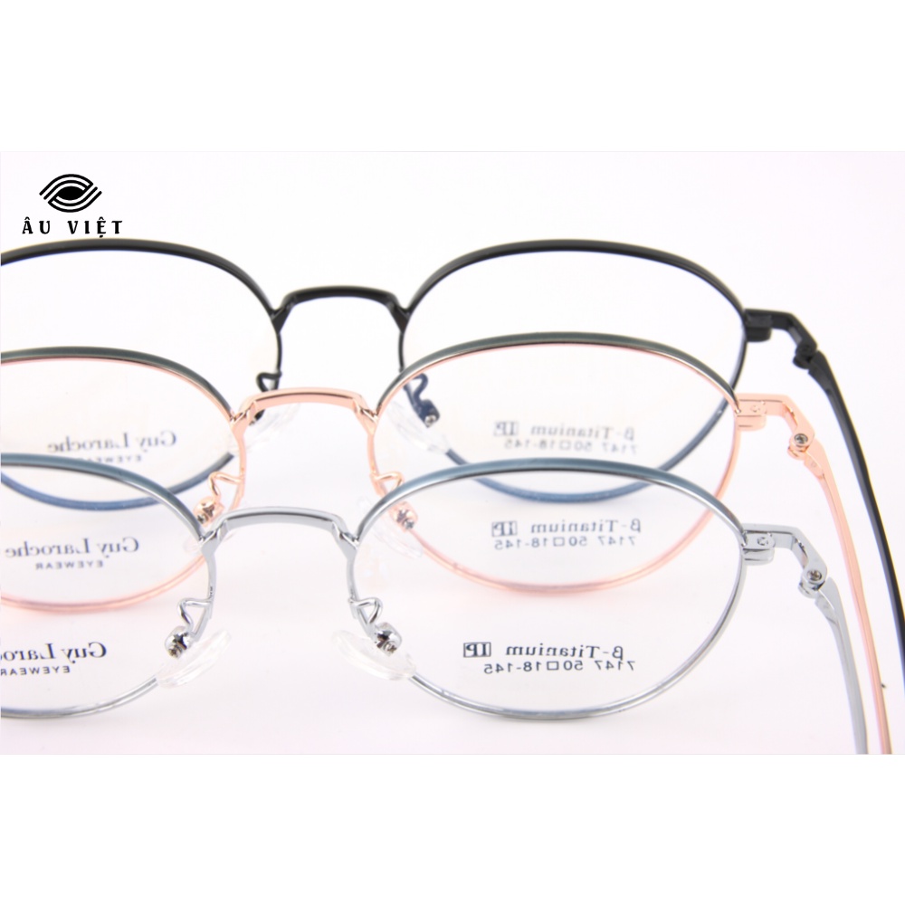 Gọng kính GL 7147 dáng tròn màu vàng/bạc/đen Full box