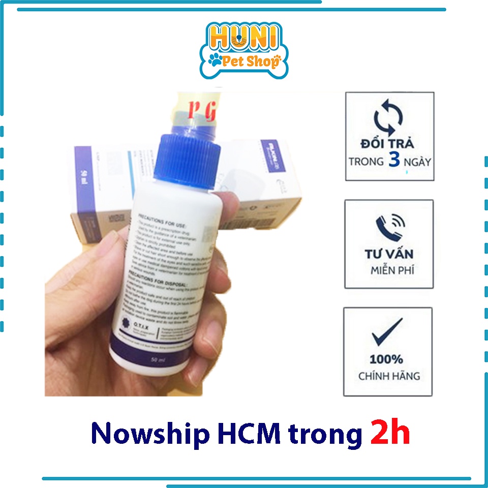 Fungikur Chai xịt trị nấm da cho thú cưng, chai 50ml - Huni PetShop