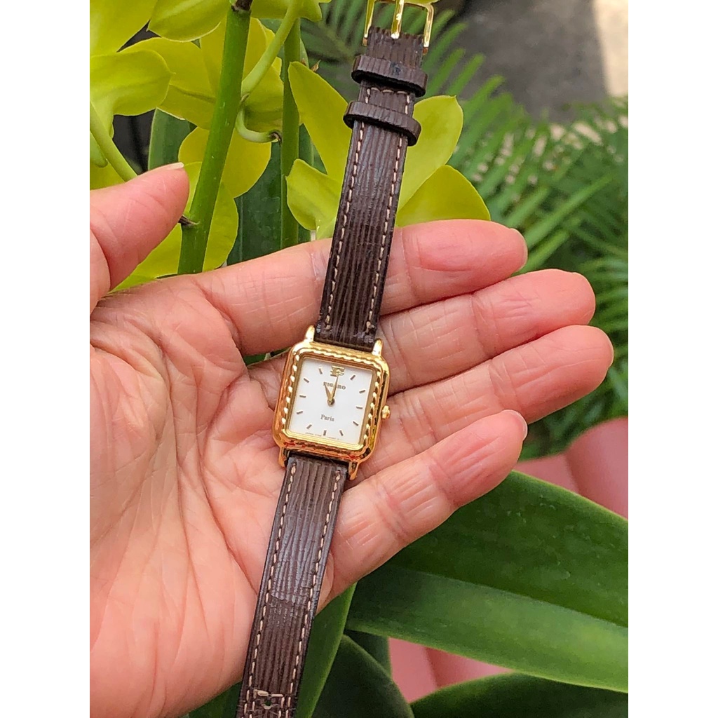 Đồng hồ nữ hiệu Figaro chính hãng, dây da thật, hàng đã qua sử dụng