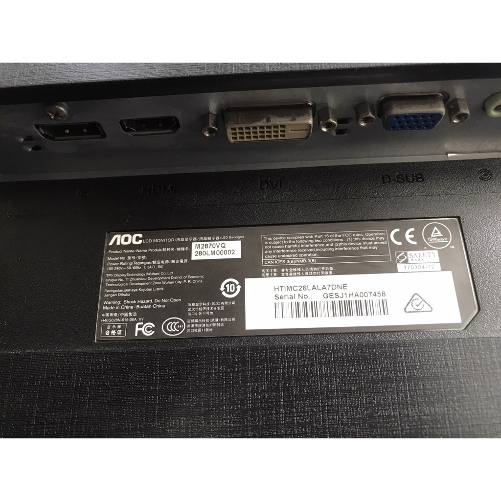 màn hình AOC M2870VC 28"/ Full HD/ Có loa