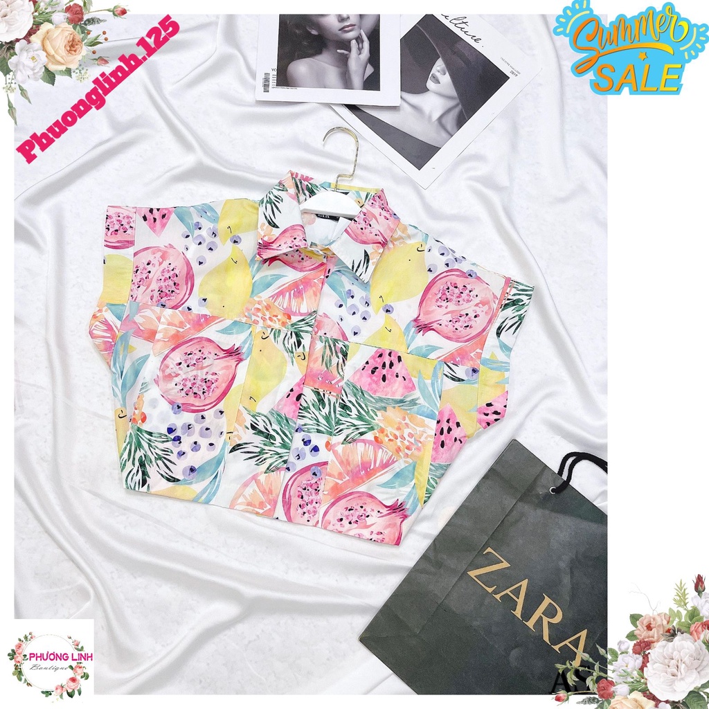 [Mã FAMARAL1 giảm 10K đơn 50K] ÁO HOA ZR CROP CỰC HOT