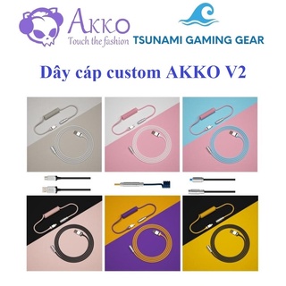 Dây cáp custom akko v2 (prunus / macaw / los angeles / 9009 / black pink / black gold)