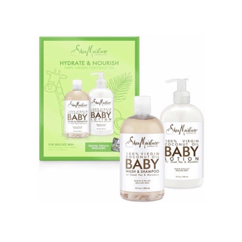 Set tắm gội và lotion Shea Moisture Coconut dừa 384ml