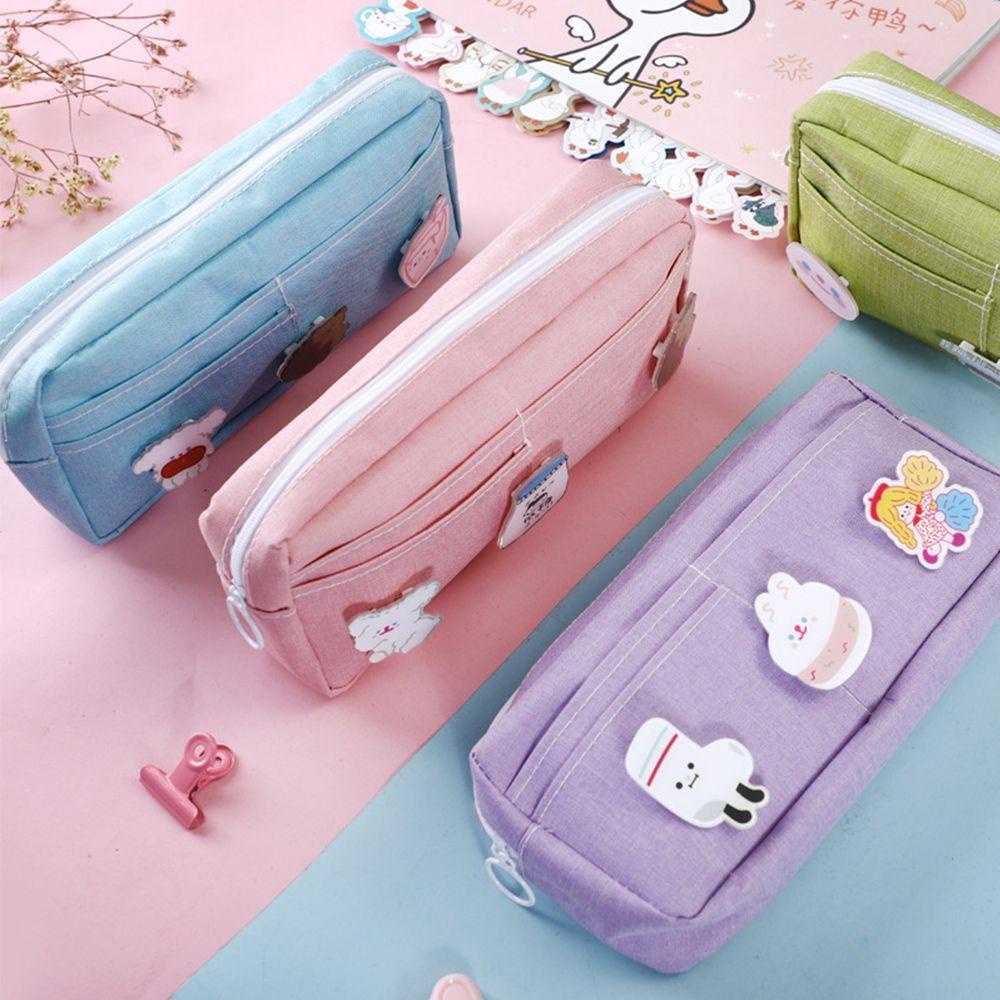 Túi Đựng Bút Vải Canvas Chống Thấm Nước Có Huy Hiệu Ốp