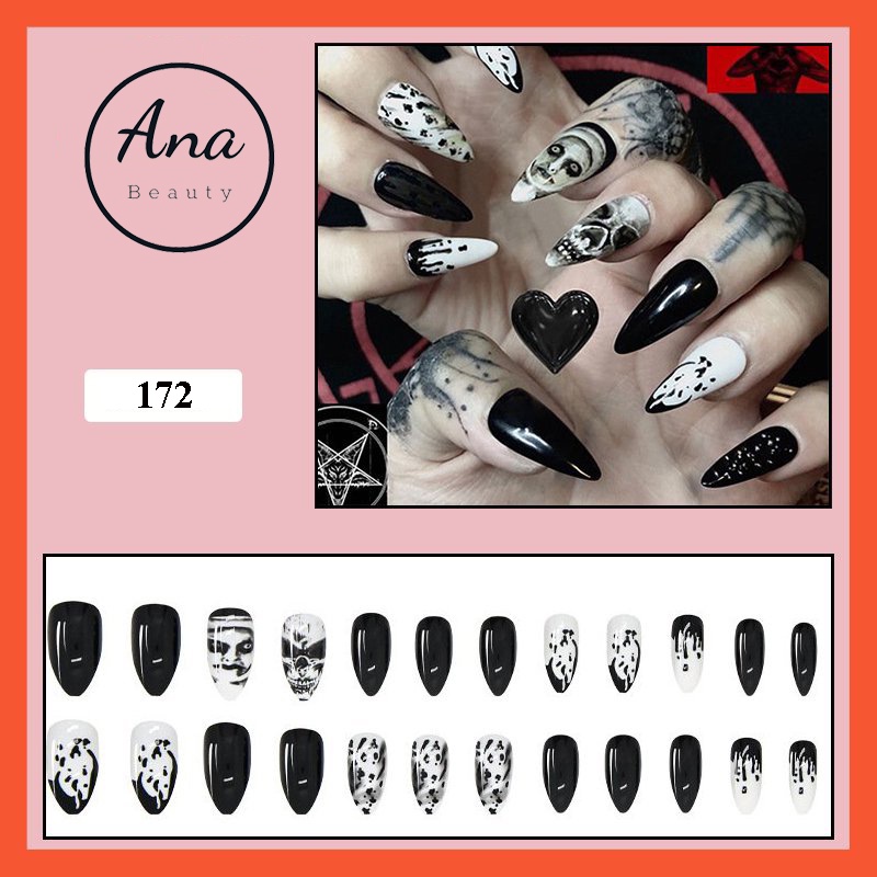 Móng tay giả kèm keo dài sang chảnh cá tính móng giả đính đá giá rẻ Anabeauty